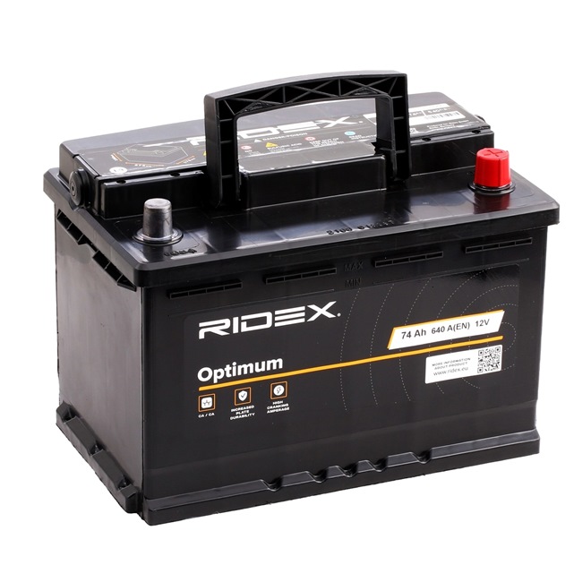 Bateria RIDEX OPTIMUM 640A, 70Ah, Bateria chumbo-ácido, com pegas, sem indicador de nível 1S0005