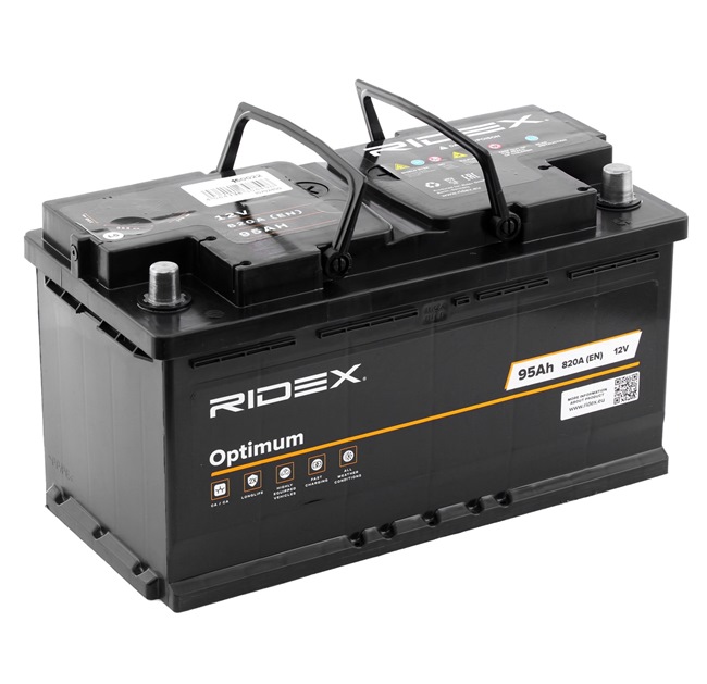 Bateria RIDEX OPTIMUM 820A, 95Ah, Bateria chumbo-ácido, com pegas, sem indicador de nível 1S0022