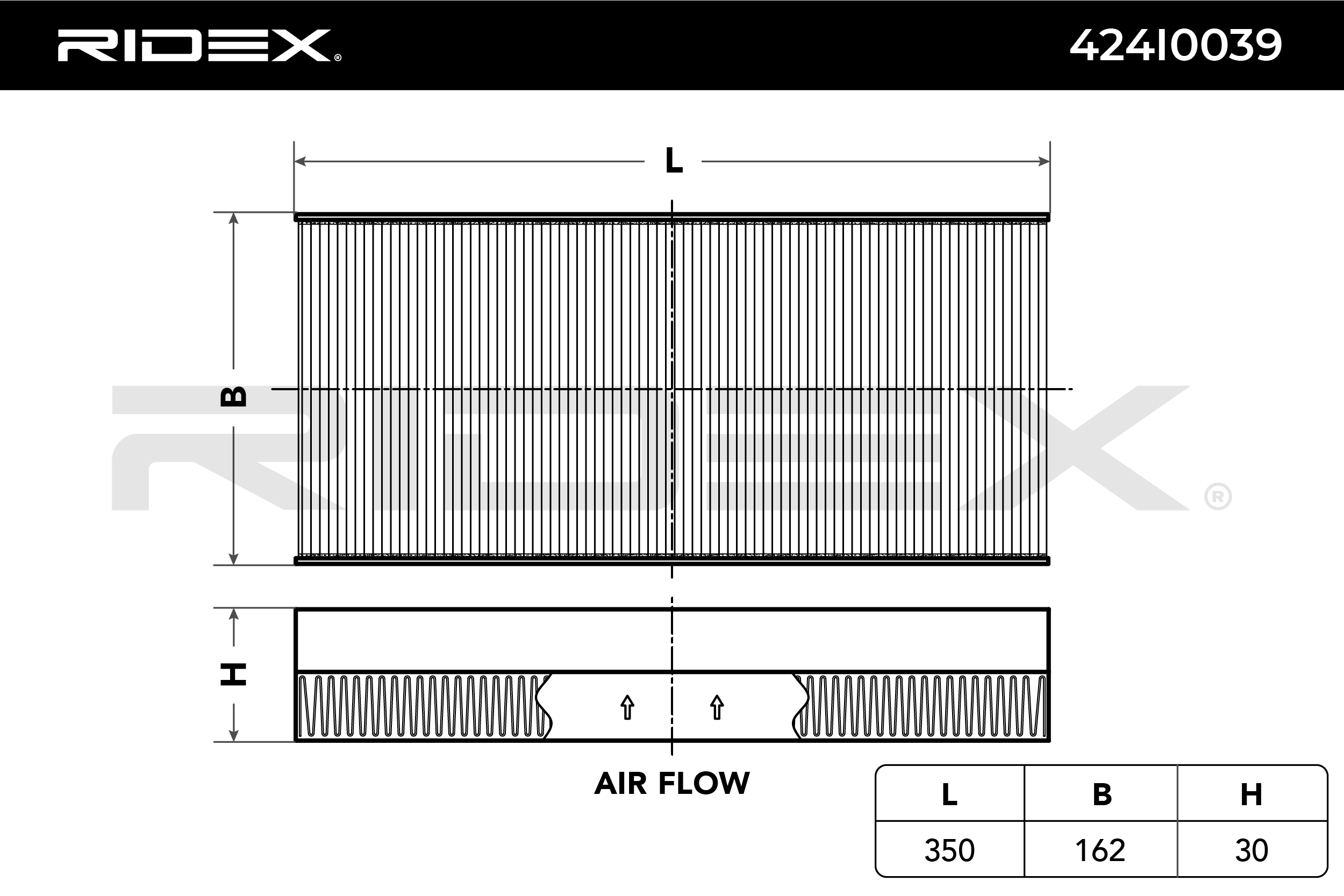 RIDEX Filtre, air de l'habitacle