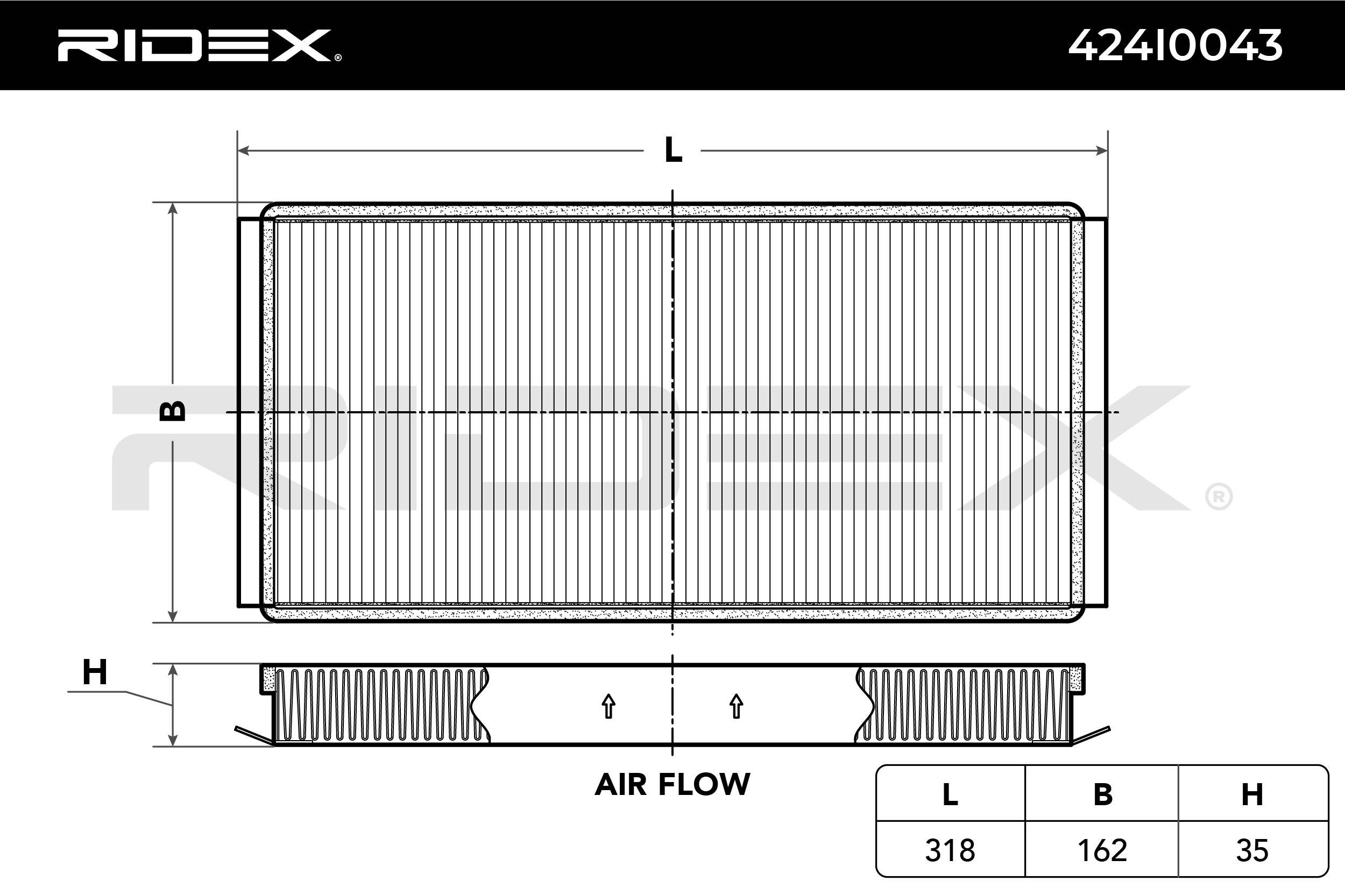 RIDEX Filtre, air de l'habitacle