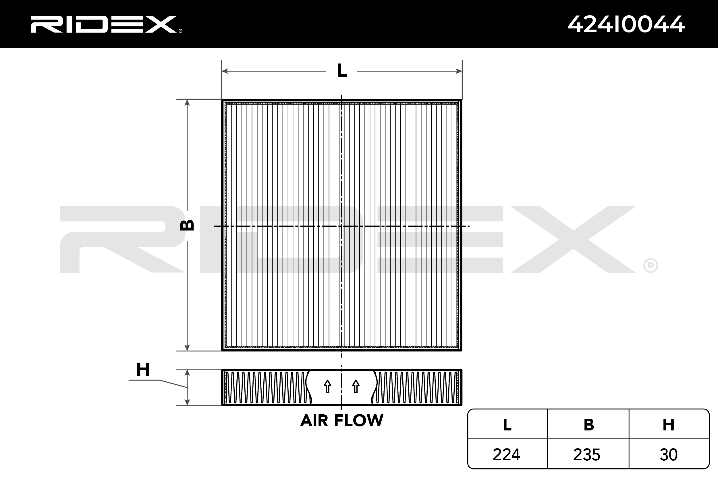 RIDEX Filtre, air de l'habitacle