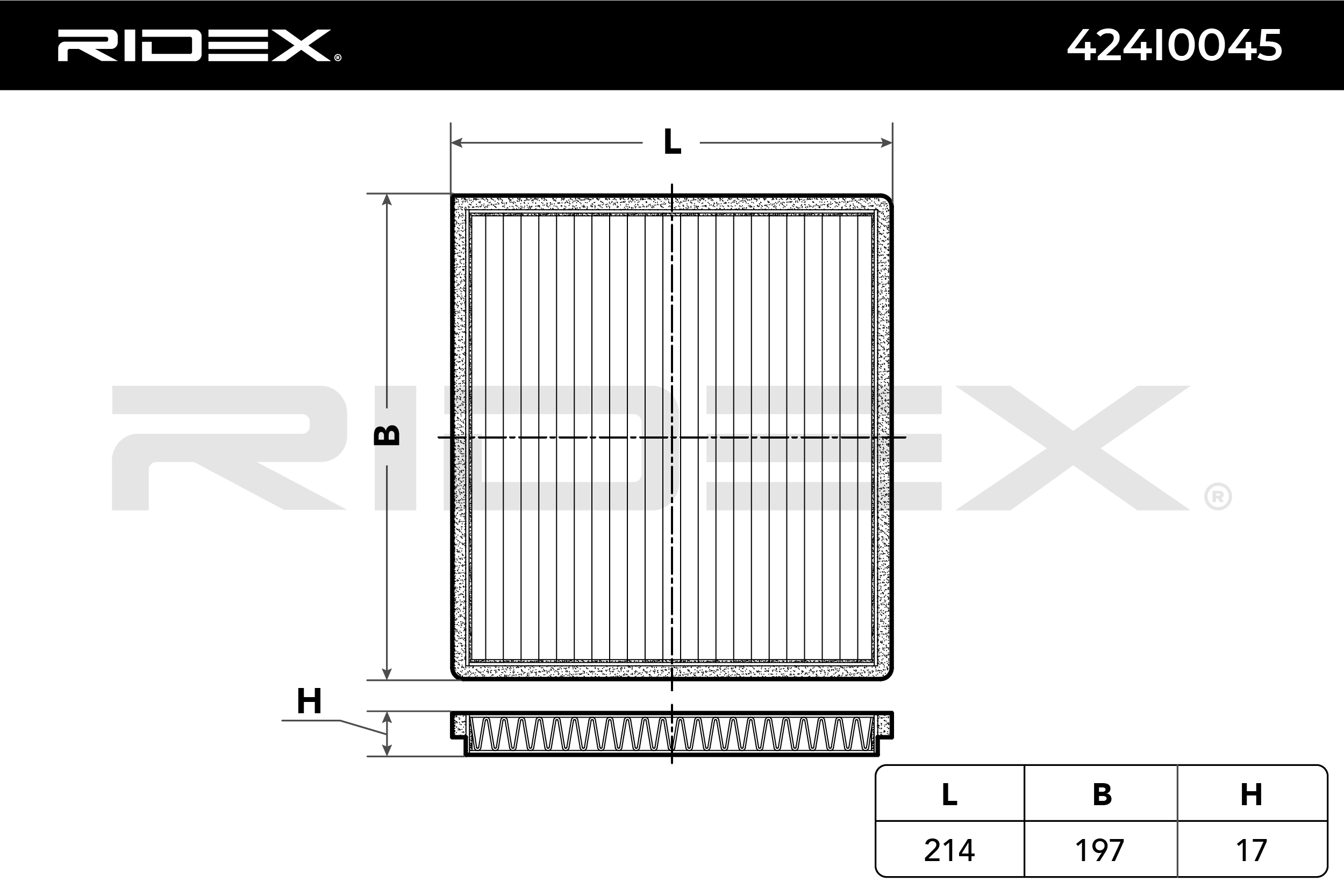 RIDEX Filtre, air de l'habitacle