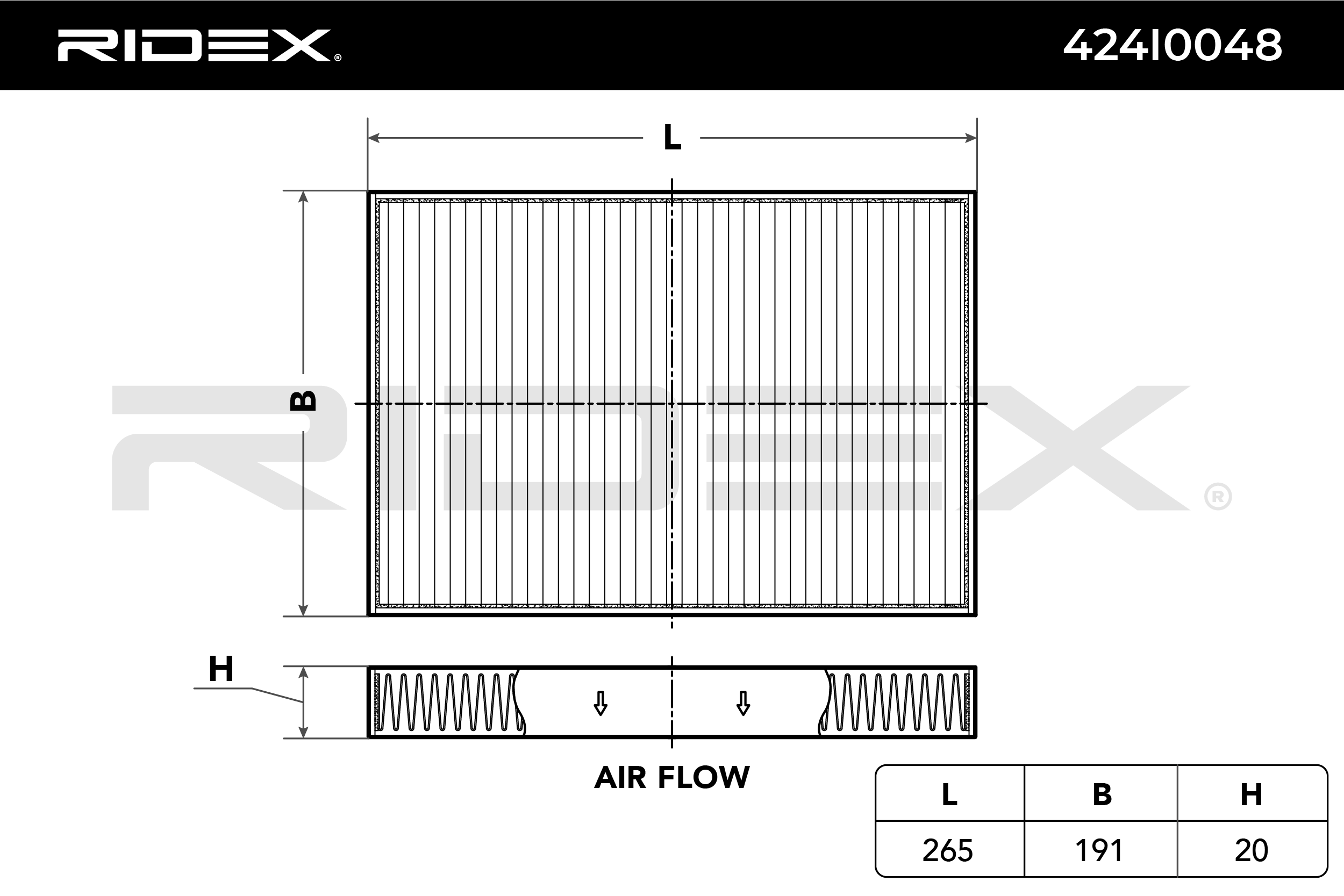 RIDEX Filtre, air de l'habitacle