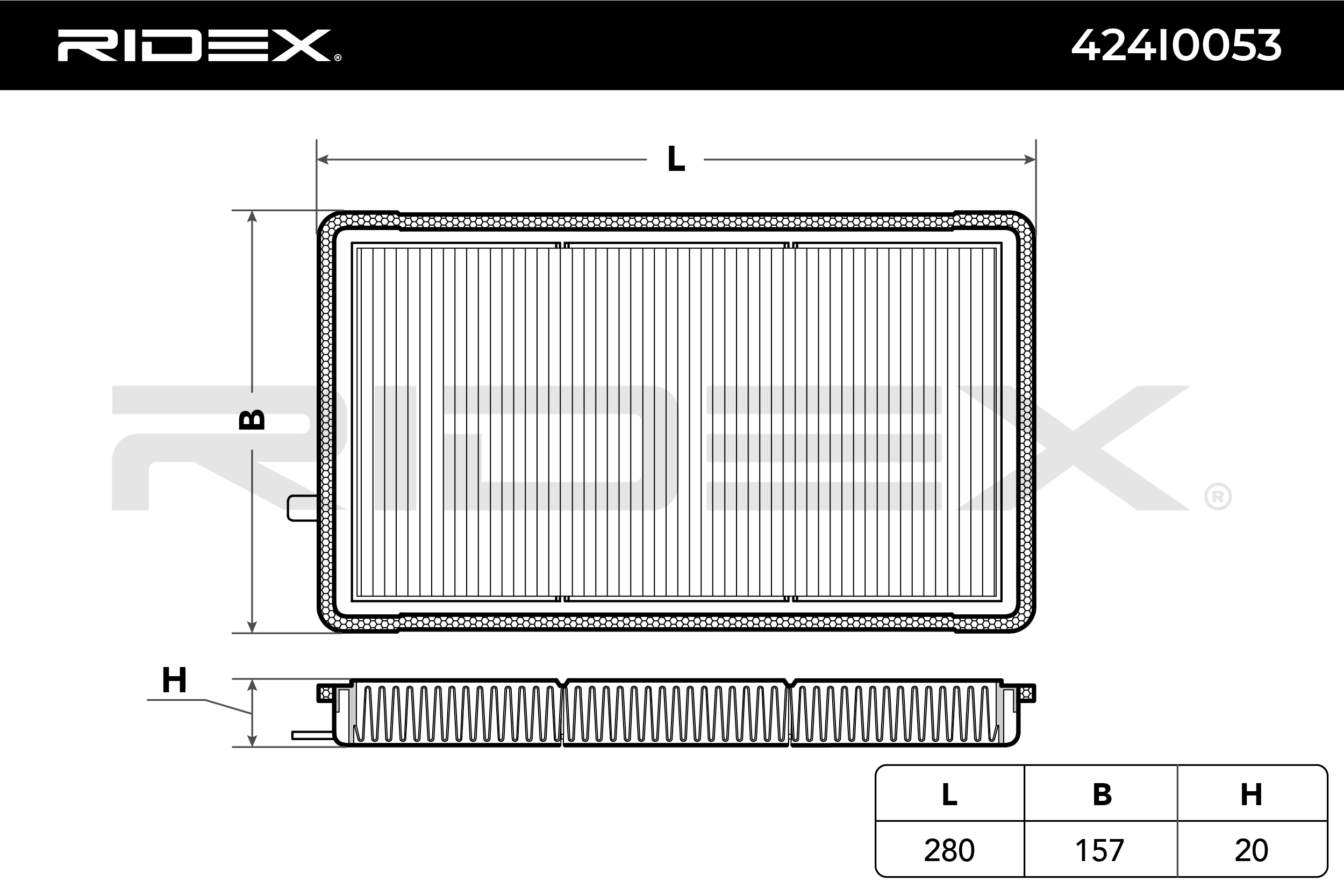 RIDEX Filtre, air de l'habitacle