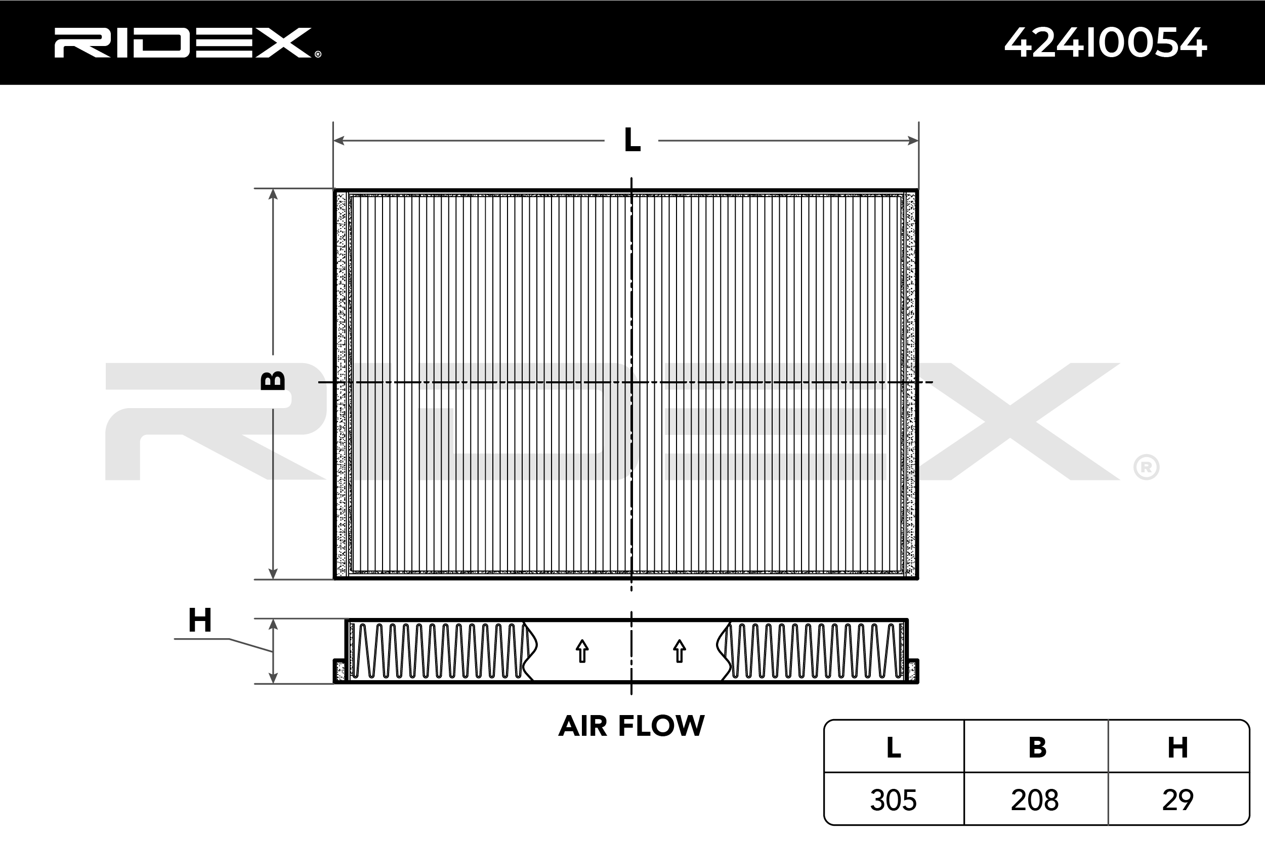 RIDEX Filtre, air de l'habitacle