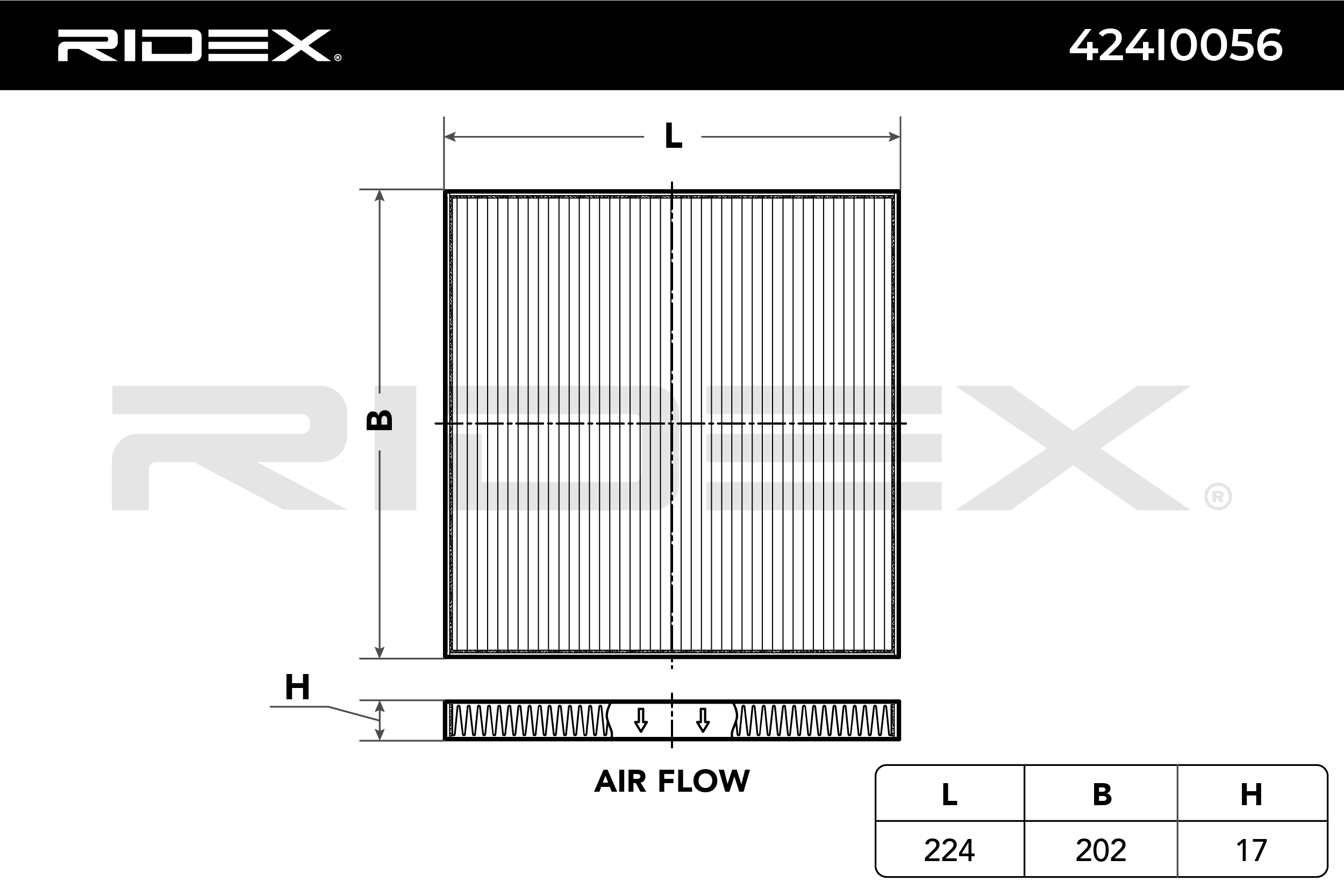 RIDEX Filtre, air de l'habitacle