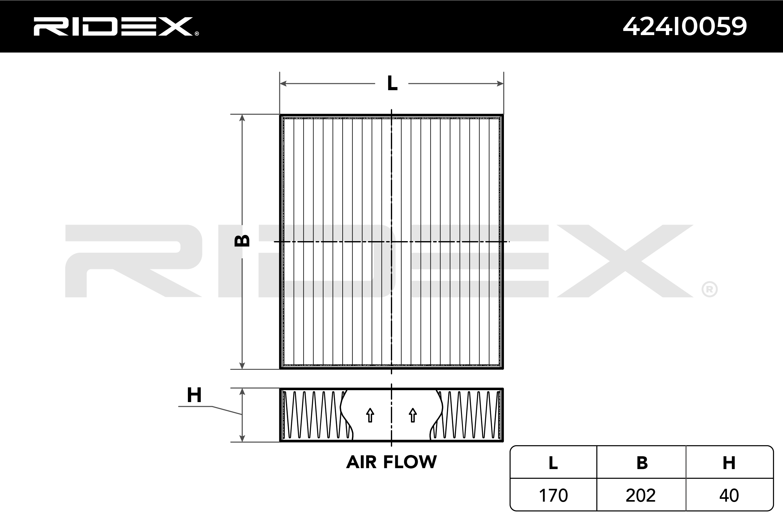 RIDEX Filtre, air de l'habitacle