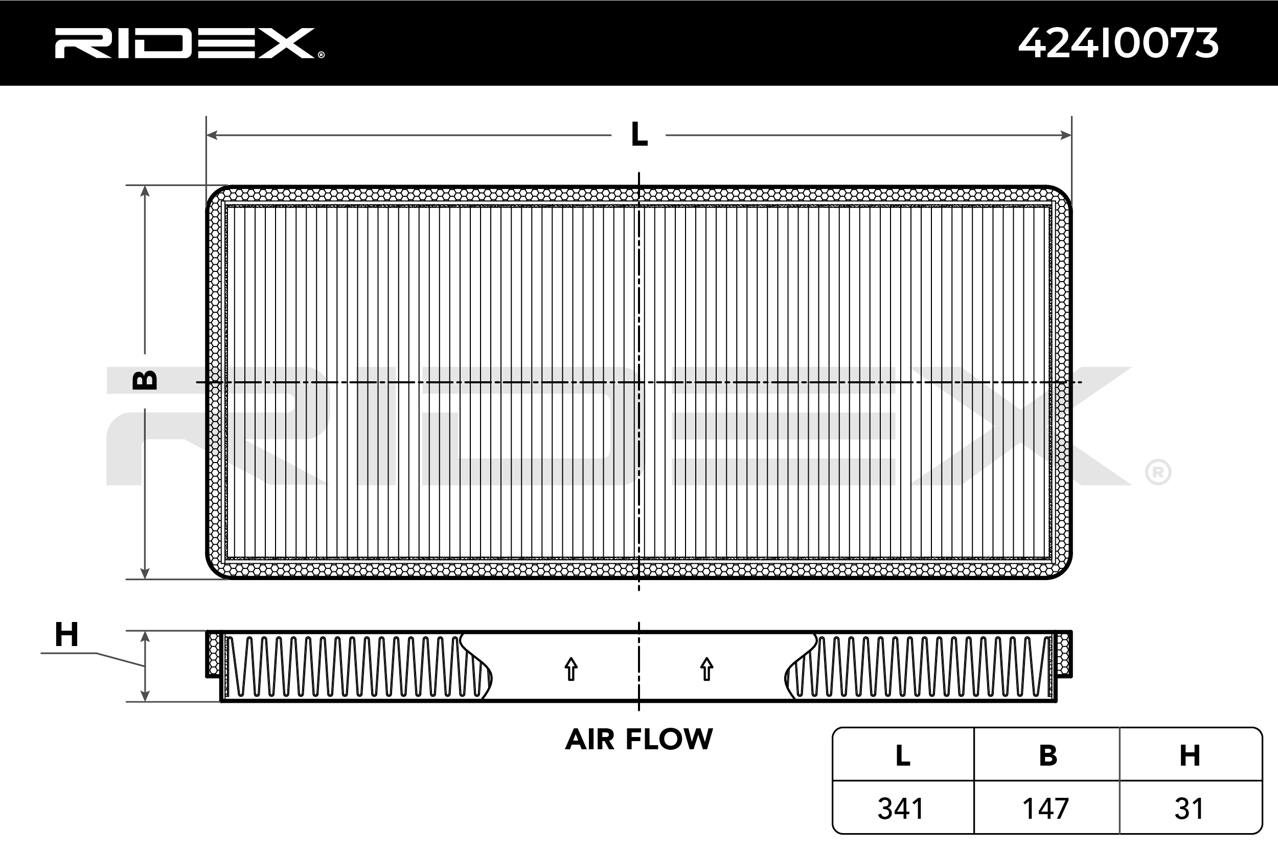 RIDEX Filtre, air de l'habitacle