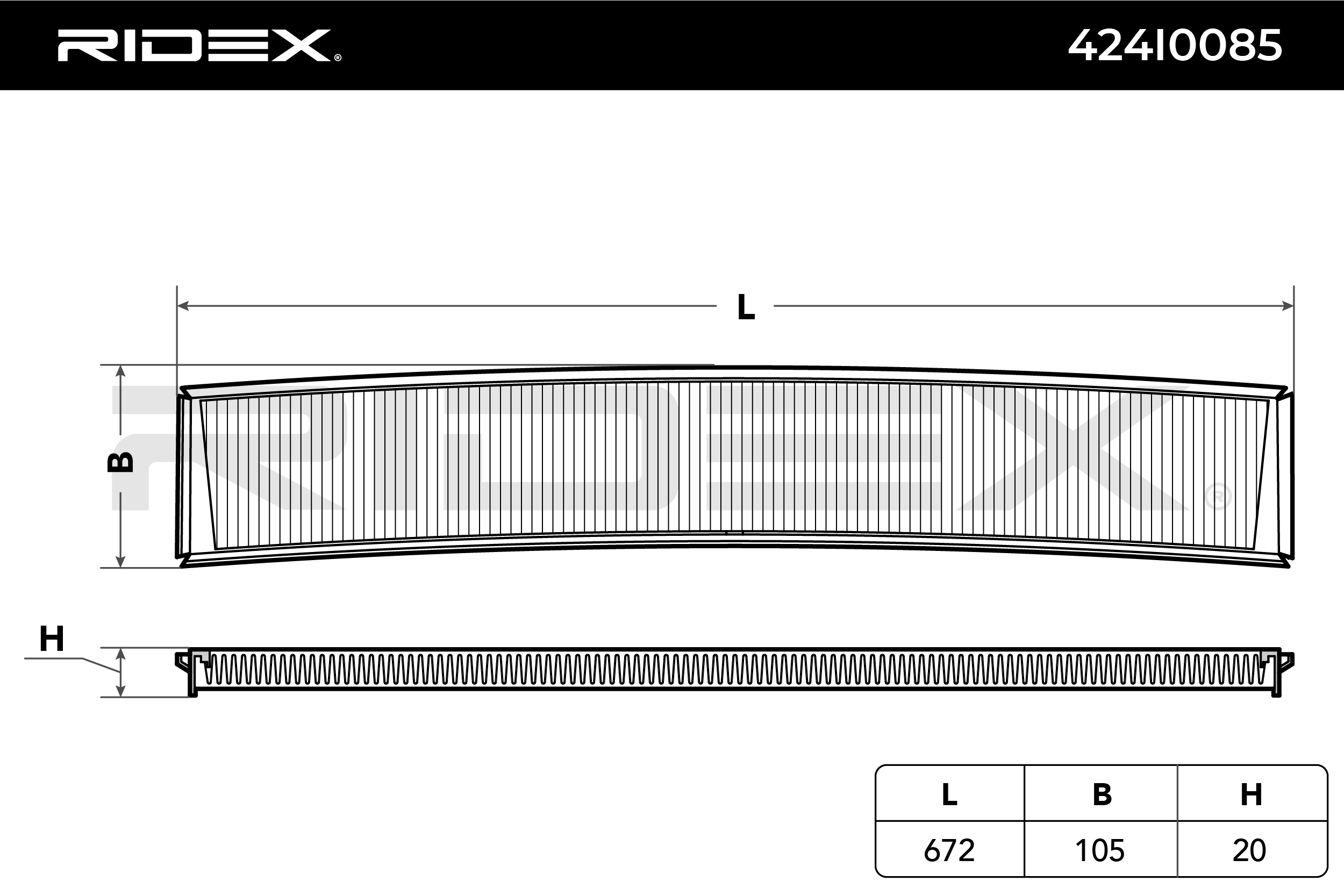 RIDEX Filtre, air de l'habitacle