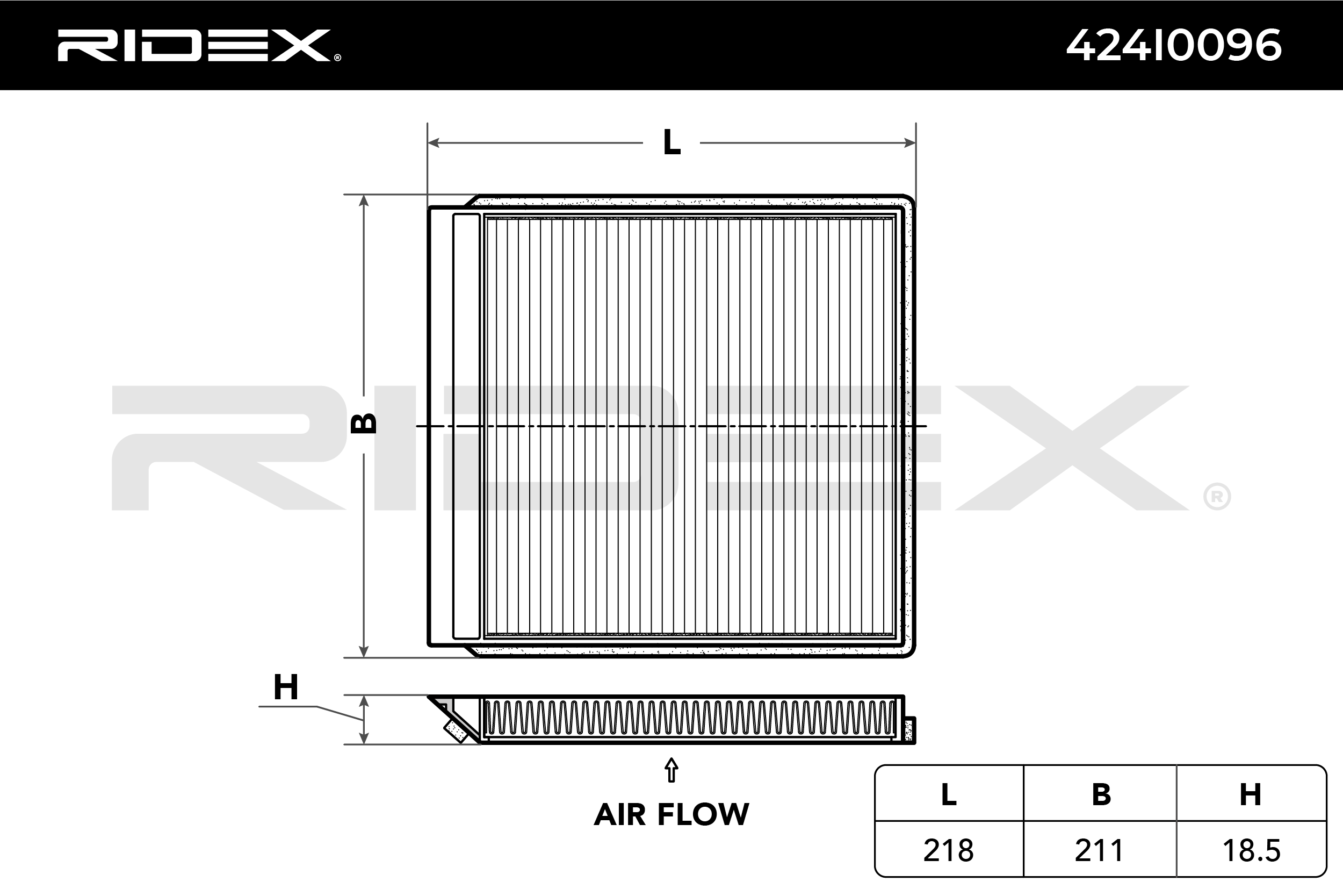 RIDEX Filtre, air de l'habitacle