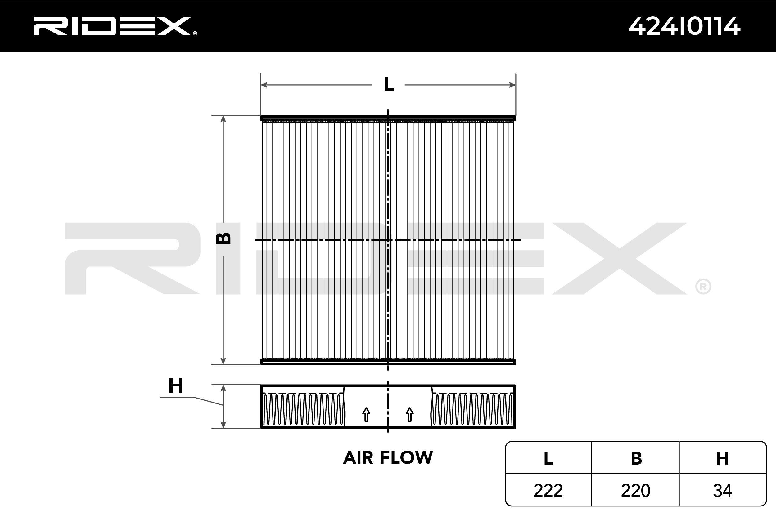 RIDEX Filtre, air de l'habitacle