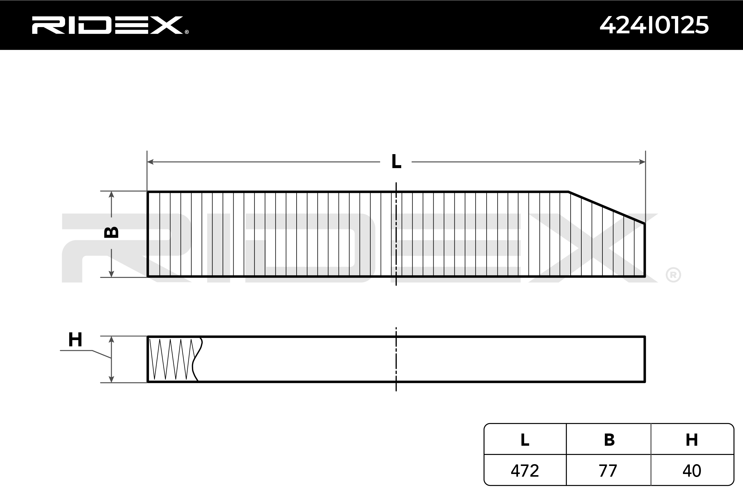 RIDEX Filtre, air de l'habitacle