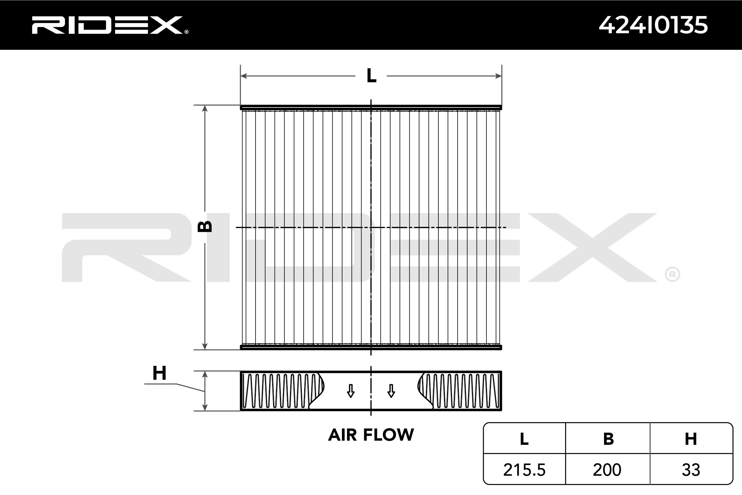 RIDEX Filtro, Aria abitacolo