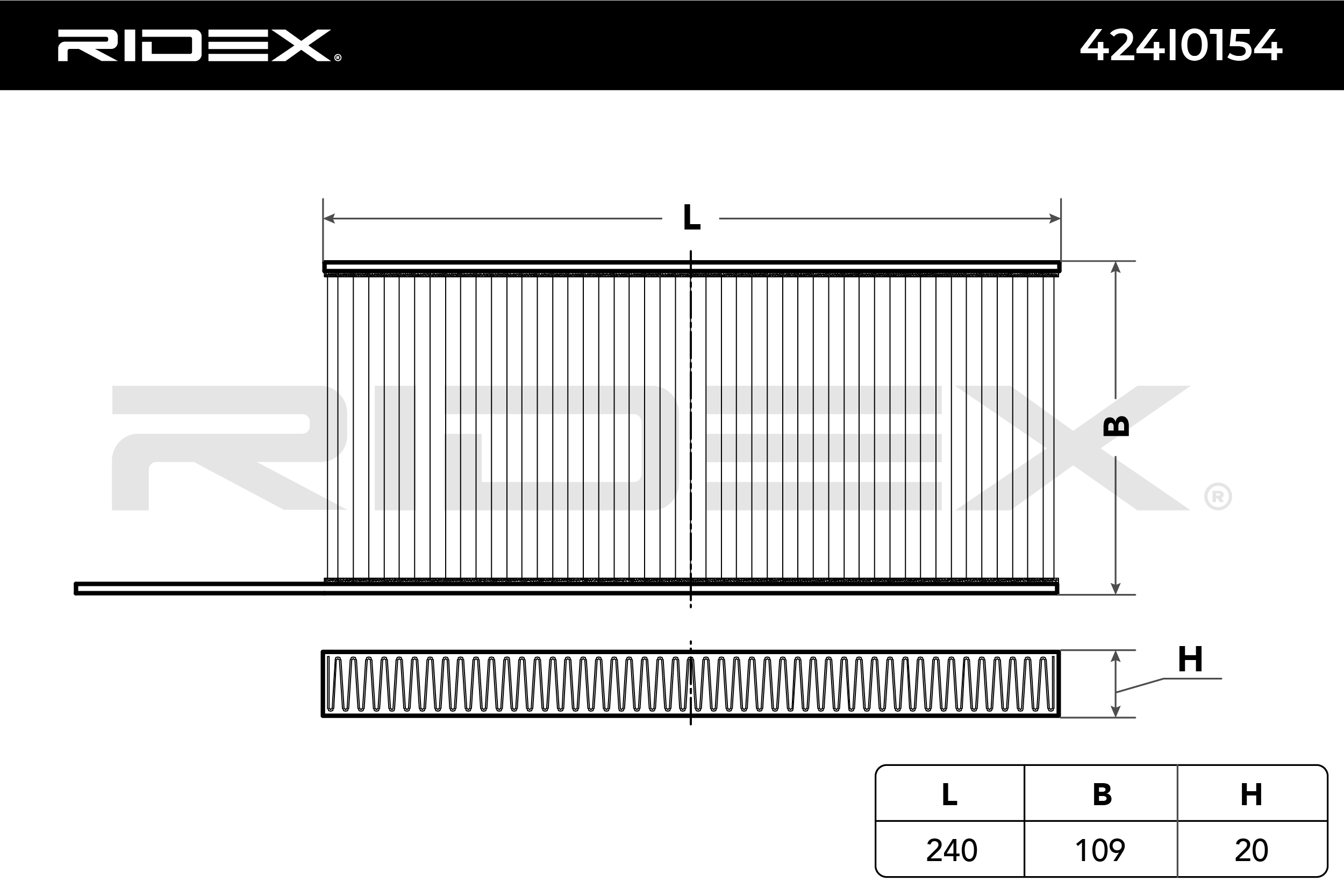 RIDEX Filtre, air de l'habitacle