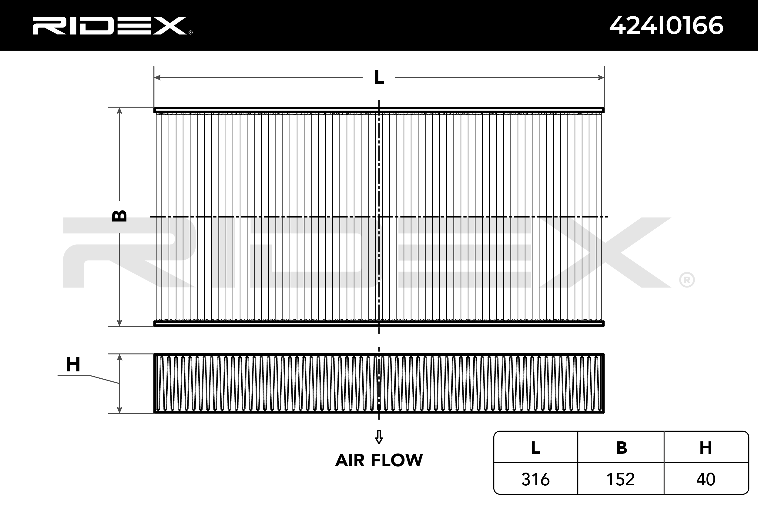 RIDEX Filtre, air de l'habitacle