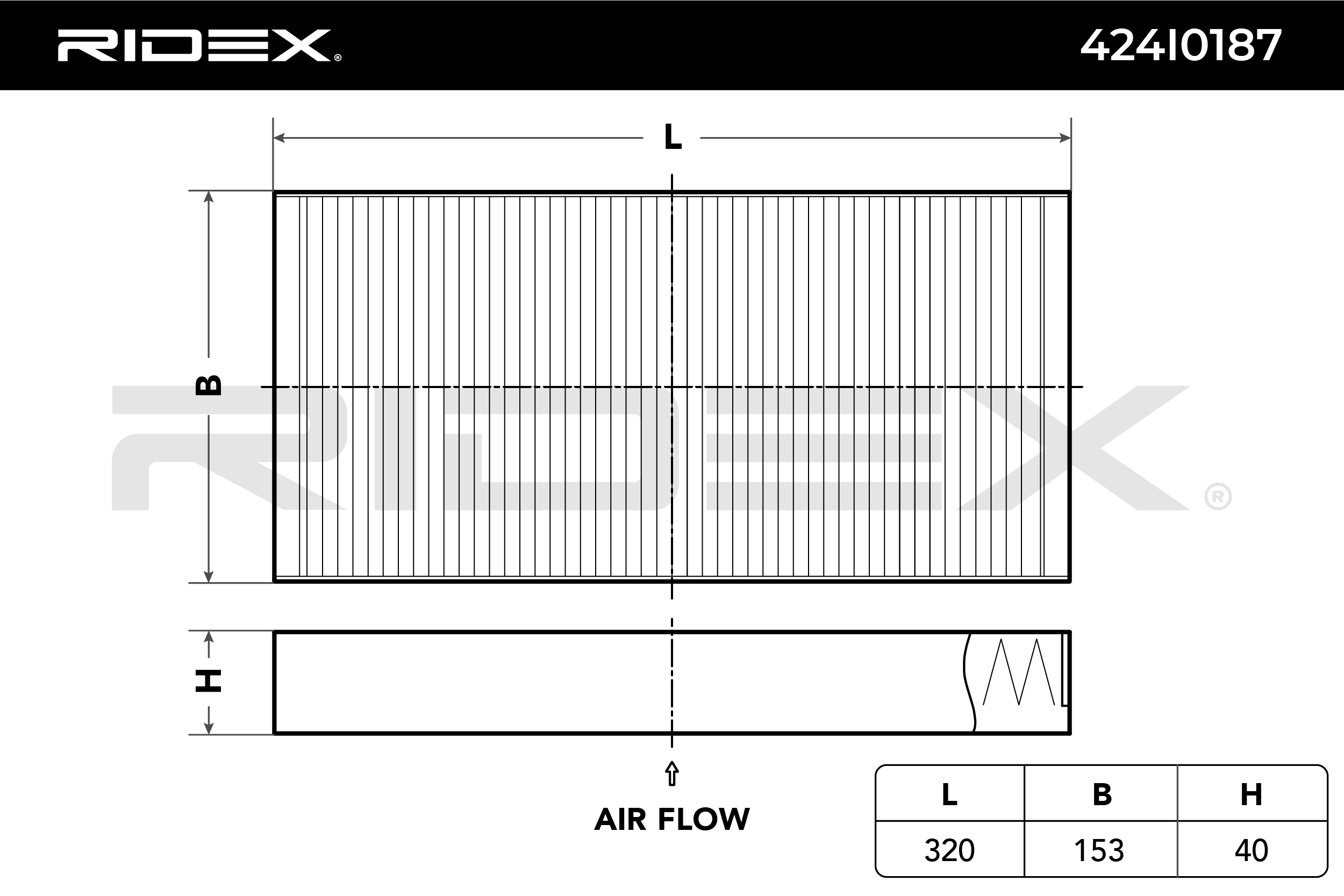 Filtro do habitáculo RIDEX Filtro de carvão ativado 424I0187