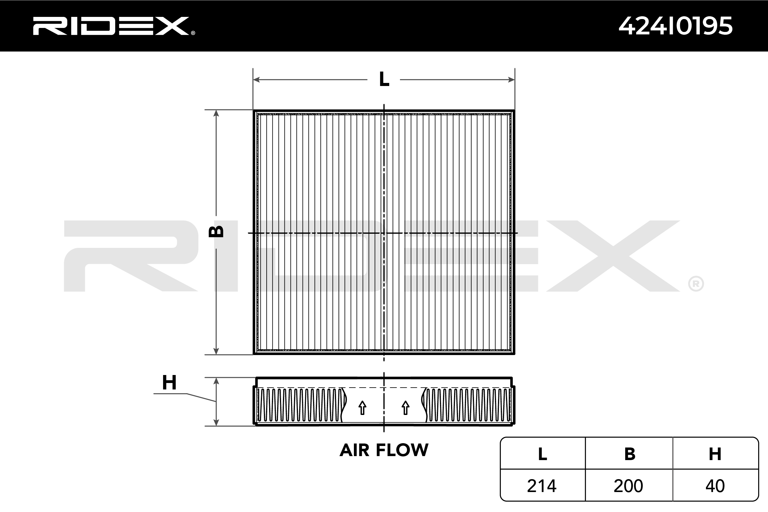 RIDEX Filtro, Aria abitacolo