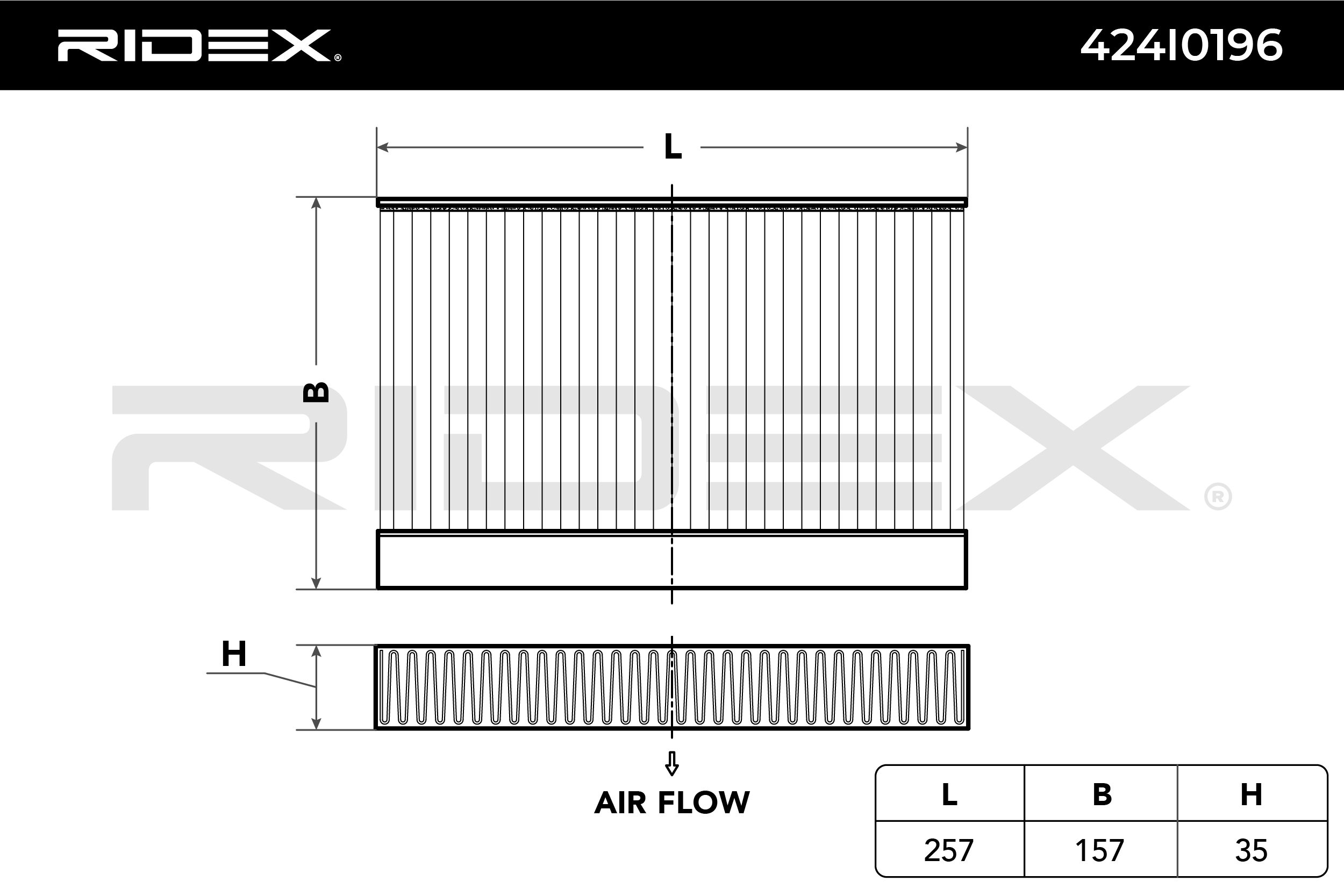 Filtro do habitáculo RIDEX Filtro de carvão ativado 424I0196