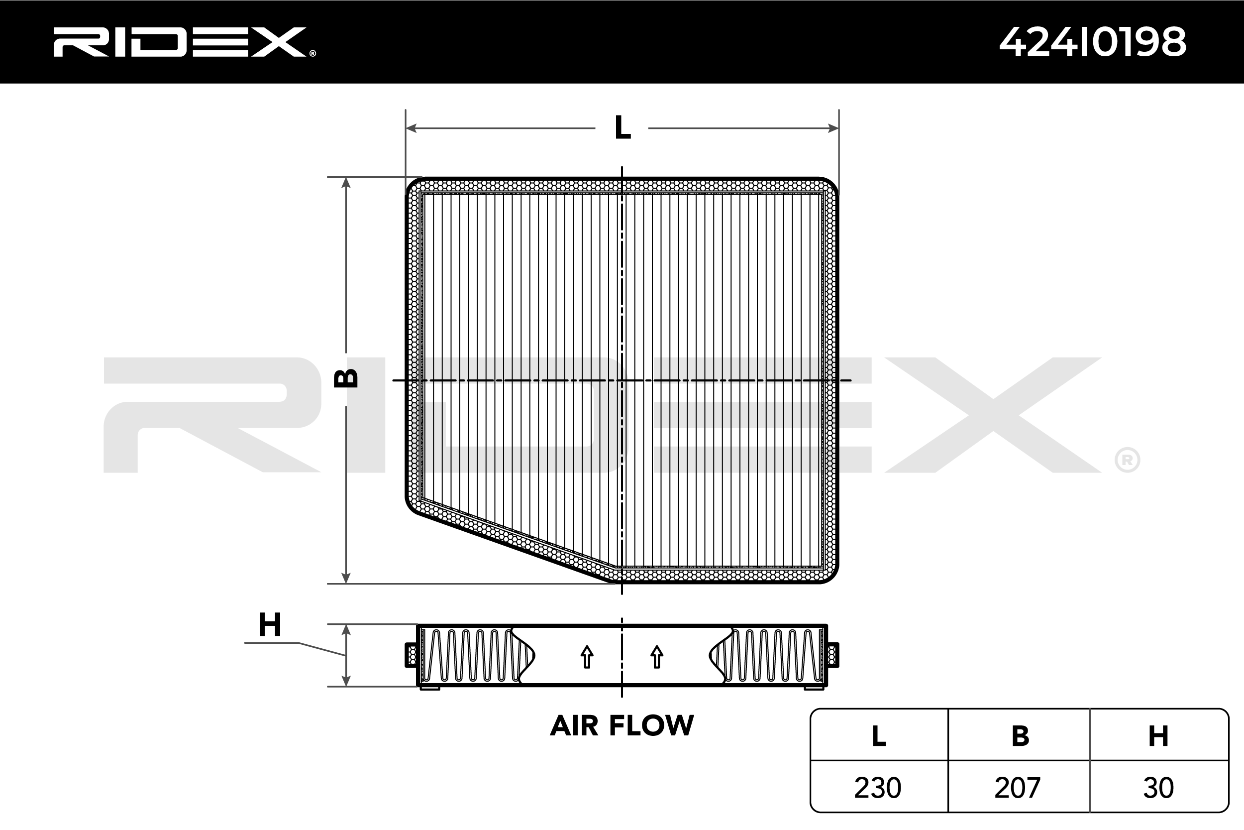 RIDEX Filtro, Aria abitacolo