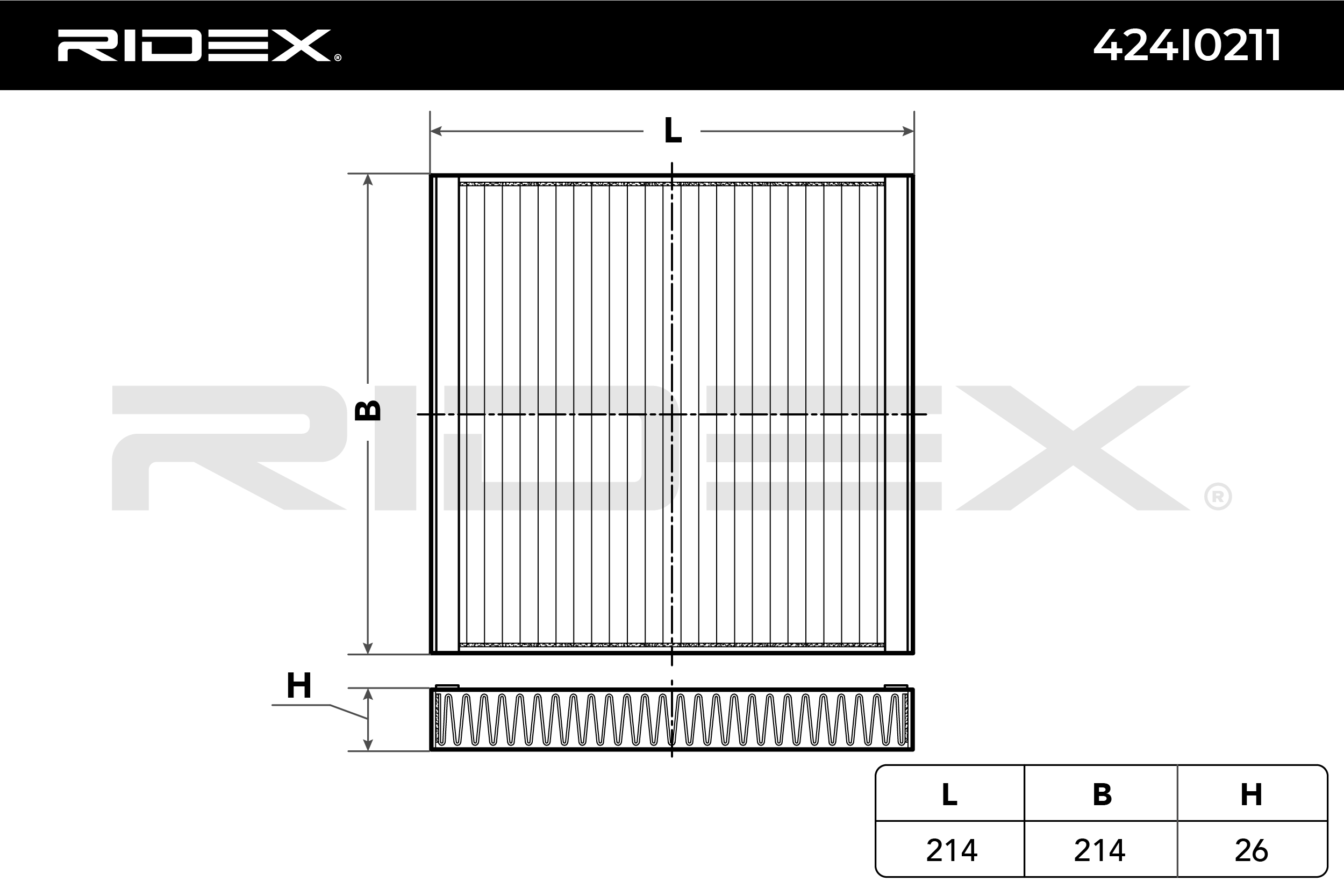 RIDEX Filtre, air de l'habitacle