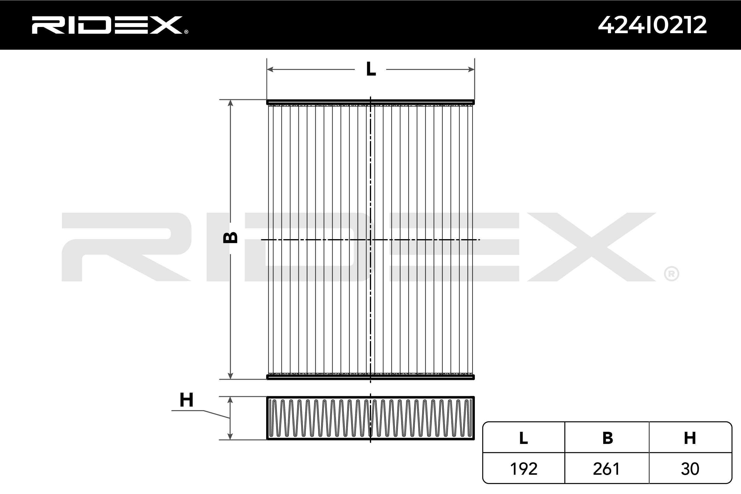 RIDEX Filtre, air de l'habitacle