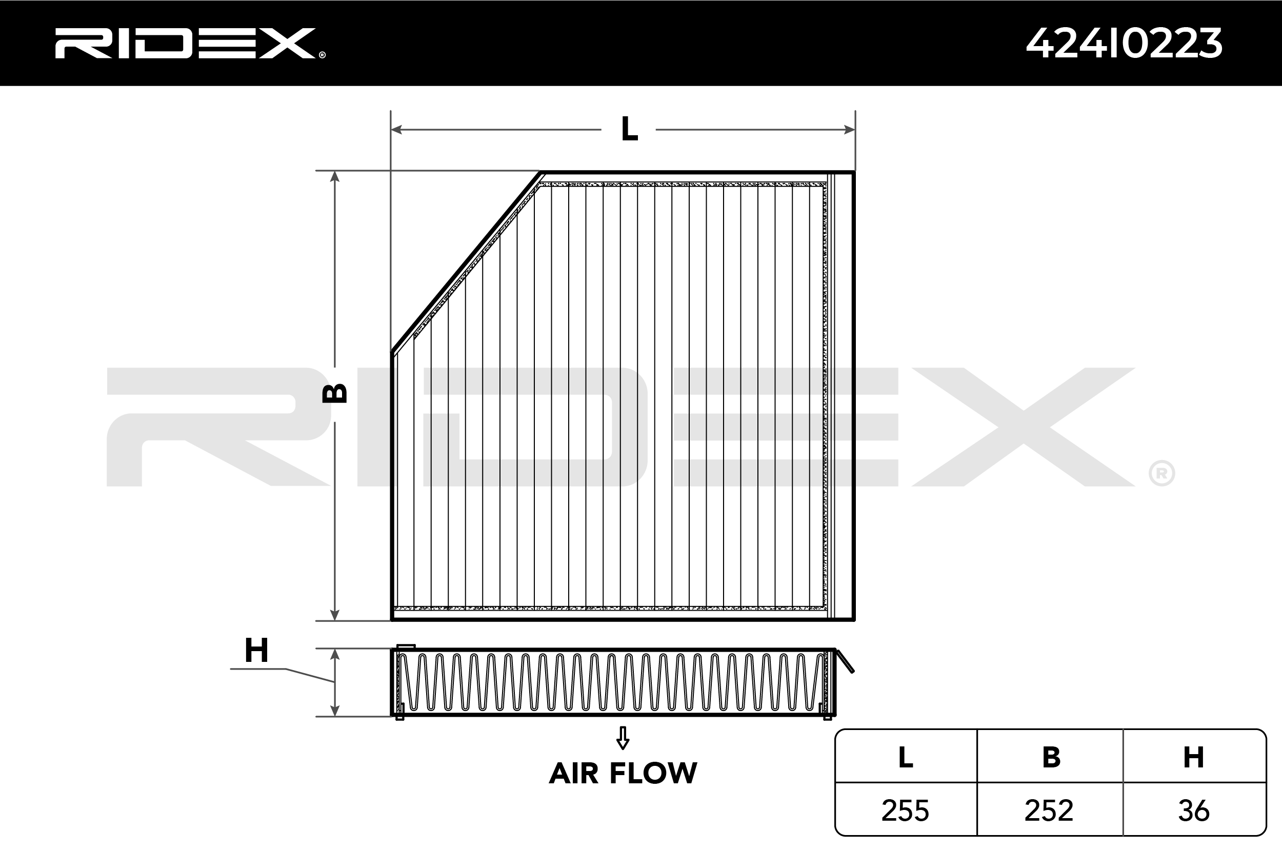 RIDEX Filtre, air de l'habitacle