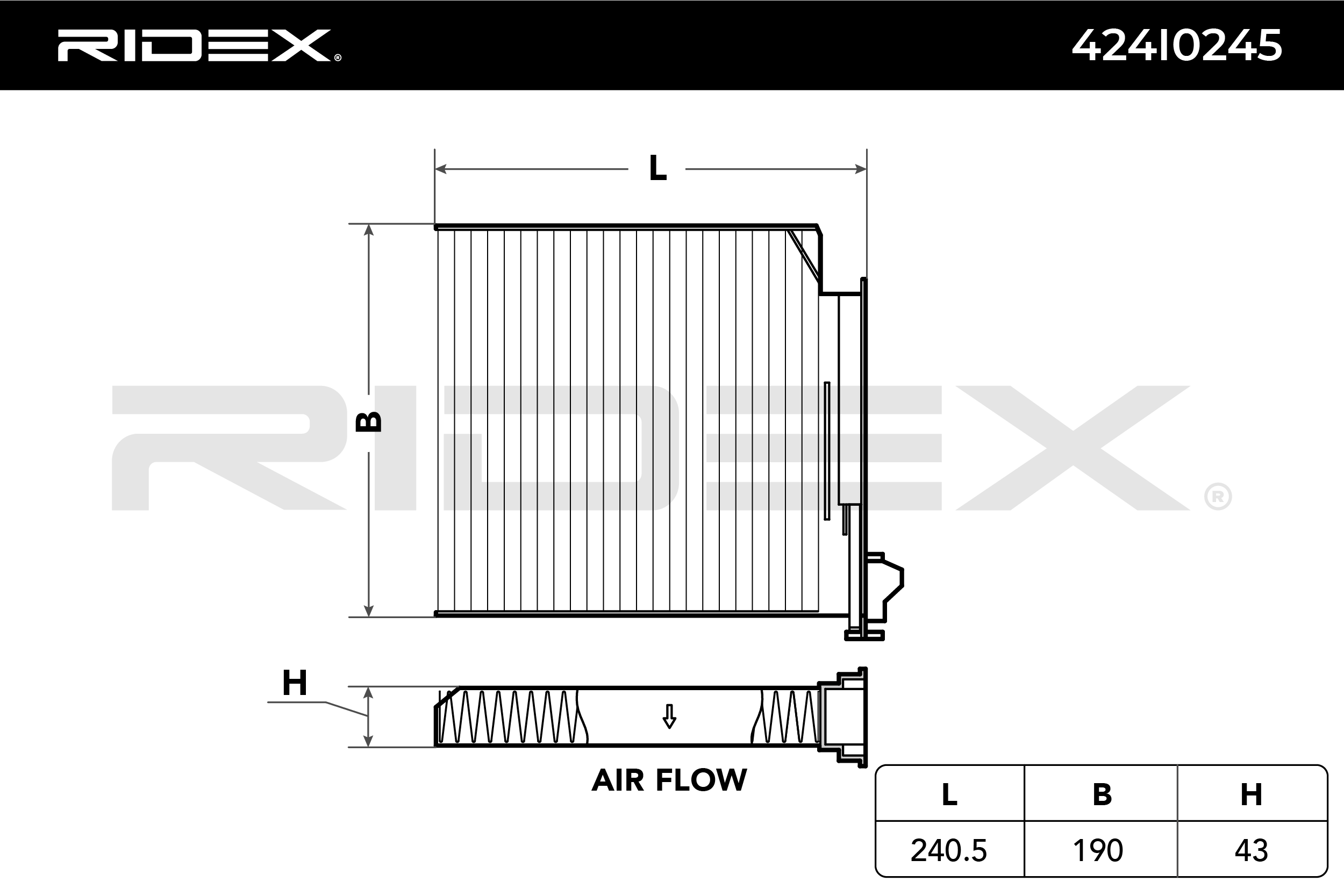 RIDEX Filtre, air de l'habitacle