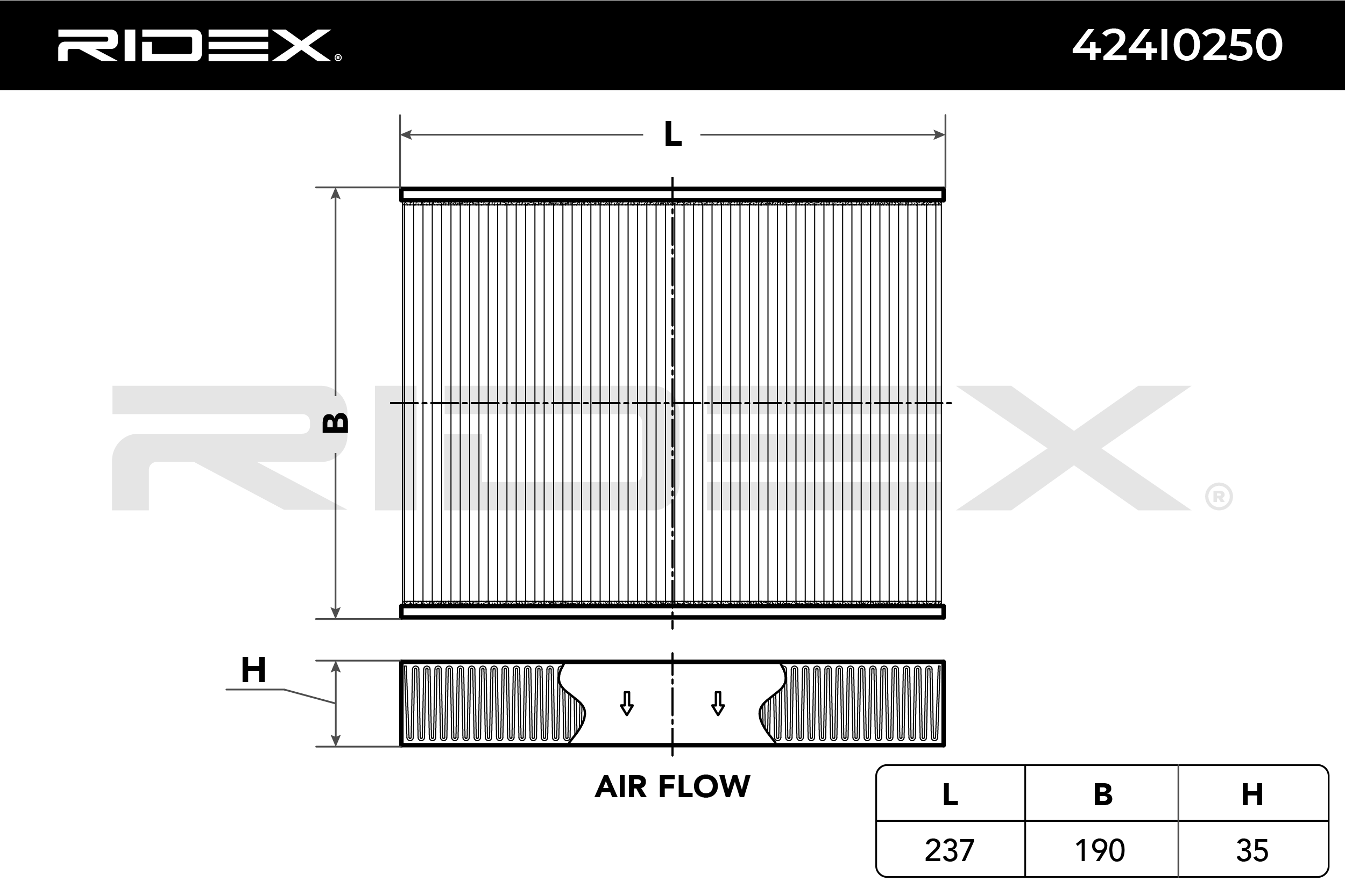 RIDEX Filtre, air de l'habitacle