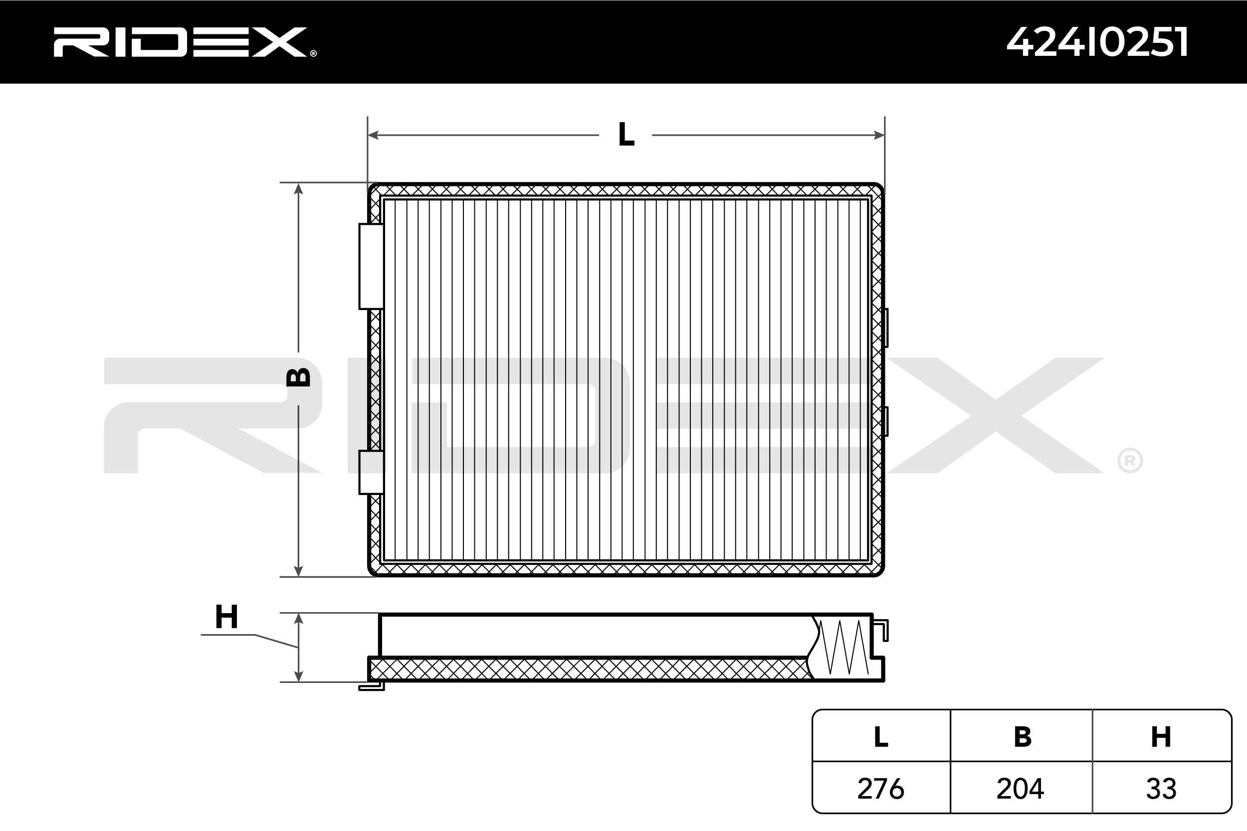 RIDEX Filtre, air de l'habitacle