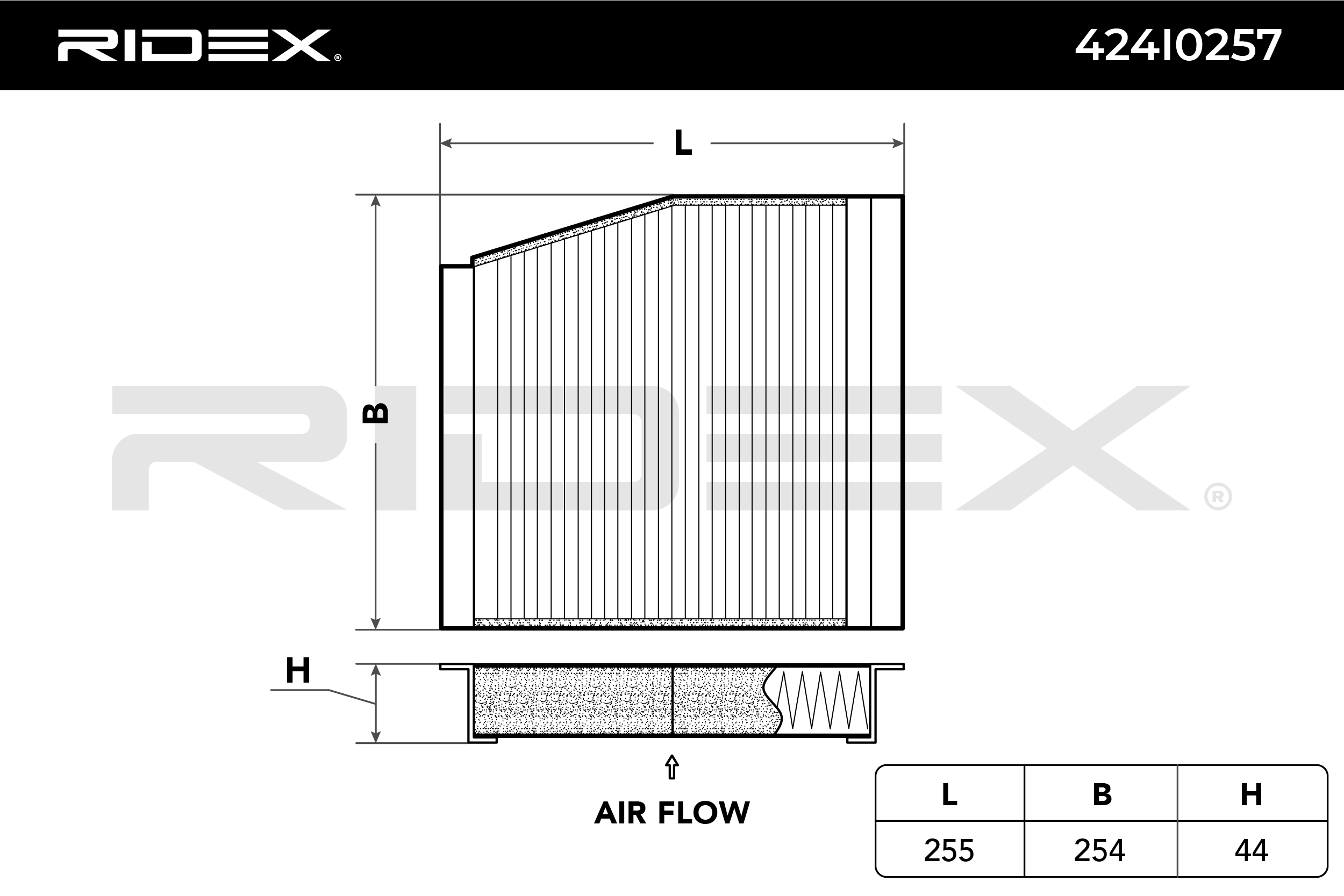 RIDEX Filtre, air de l'habitacle