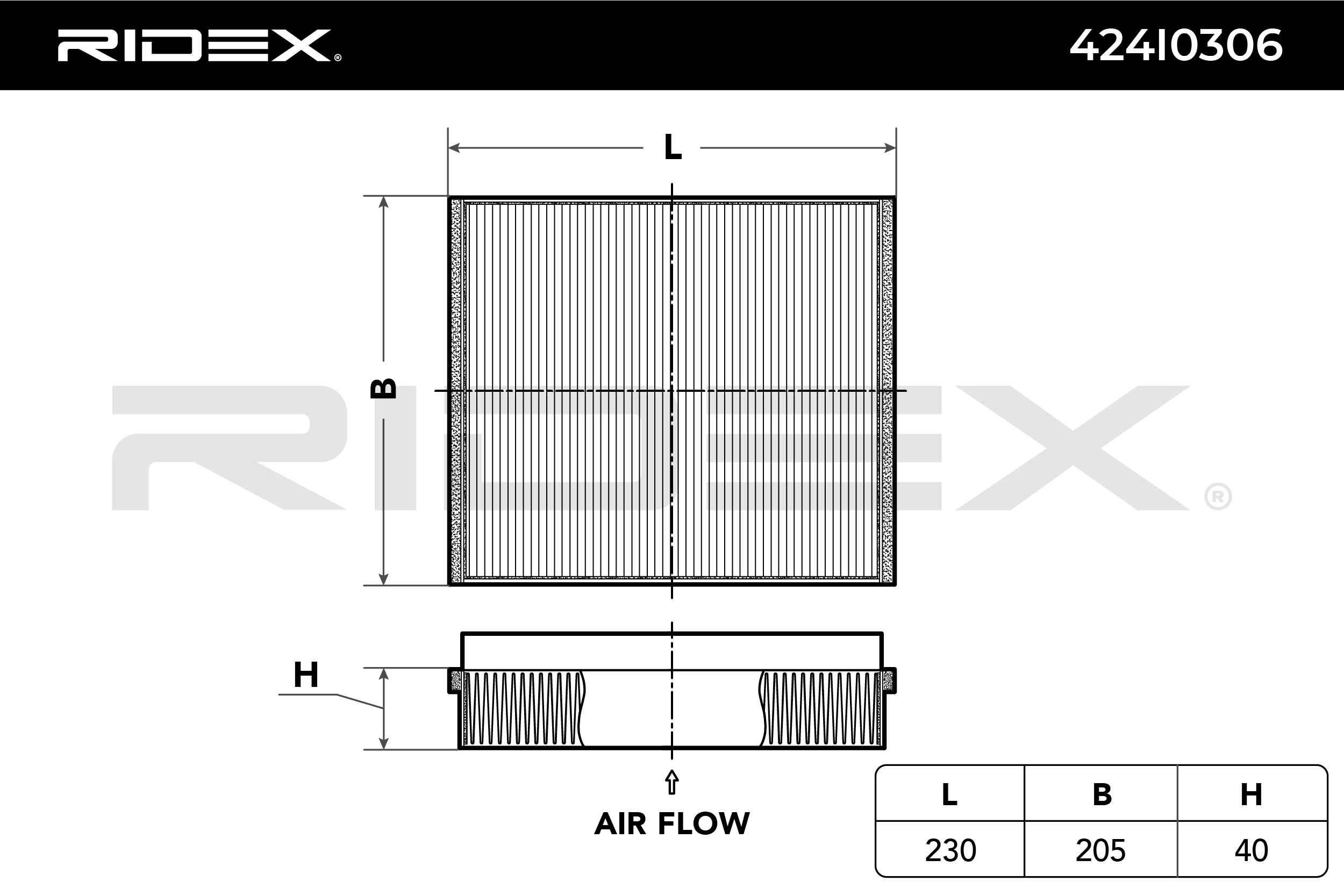 RIDEX Filtre, air de l'habitacle