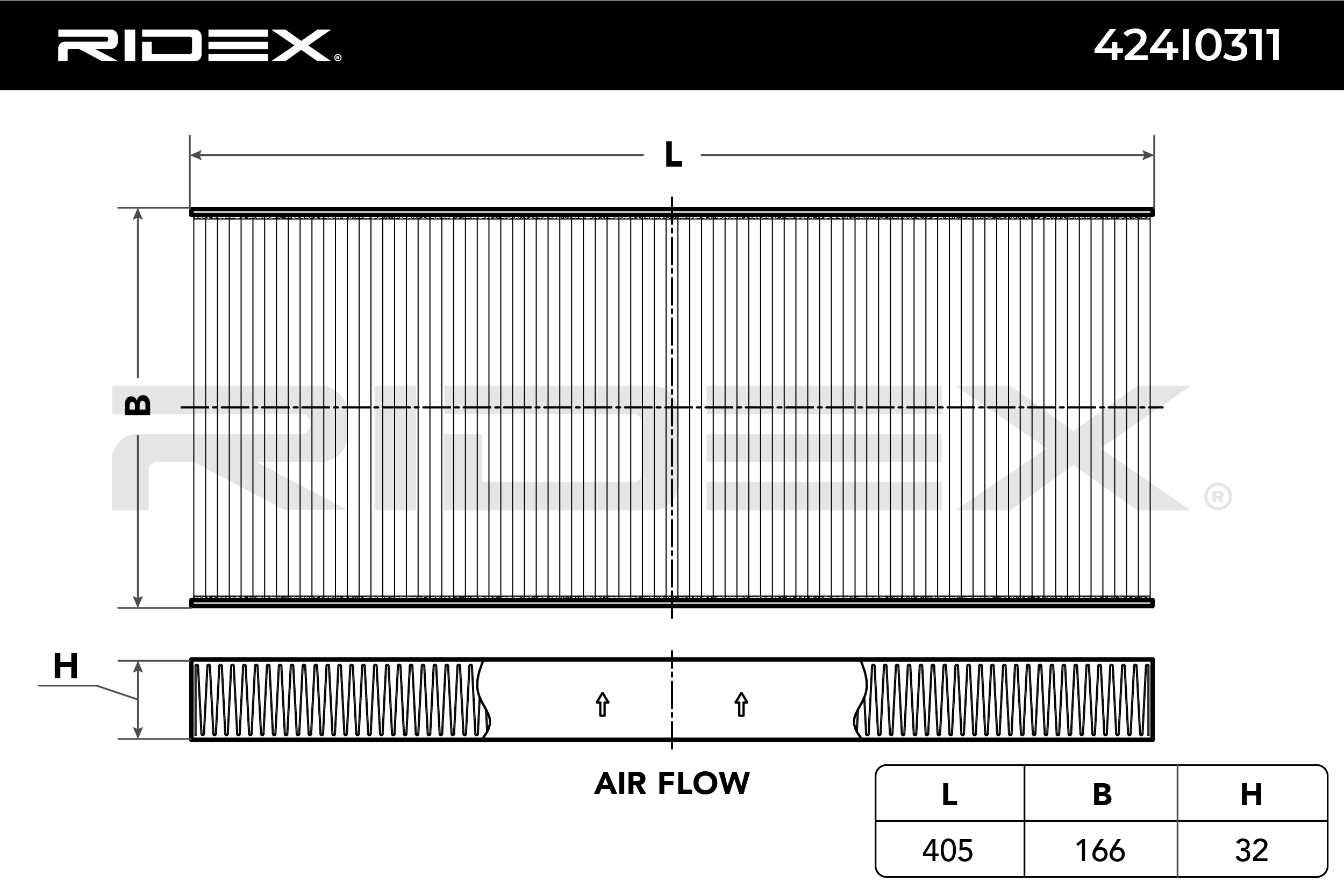 RIDEX Filtre, air de l'habitacle