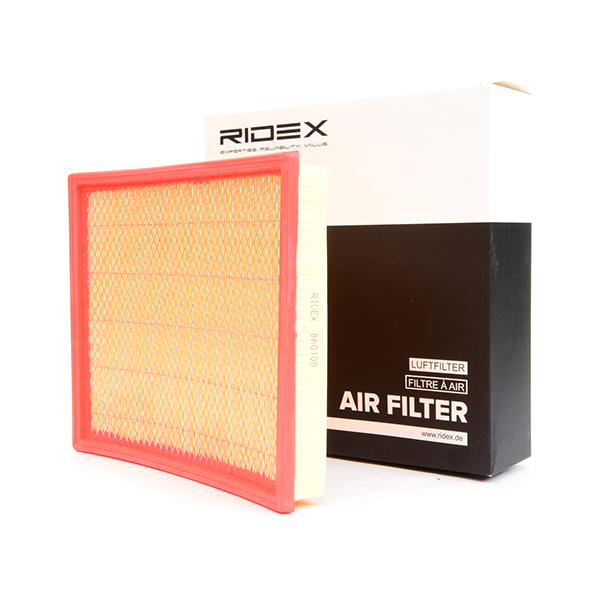 Filtru aer RIDEX dreptunghiular, Filtru aer suplimentar, Insertie filtru, cu grila de protectie 8A0109