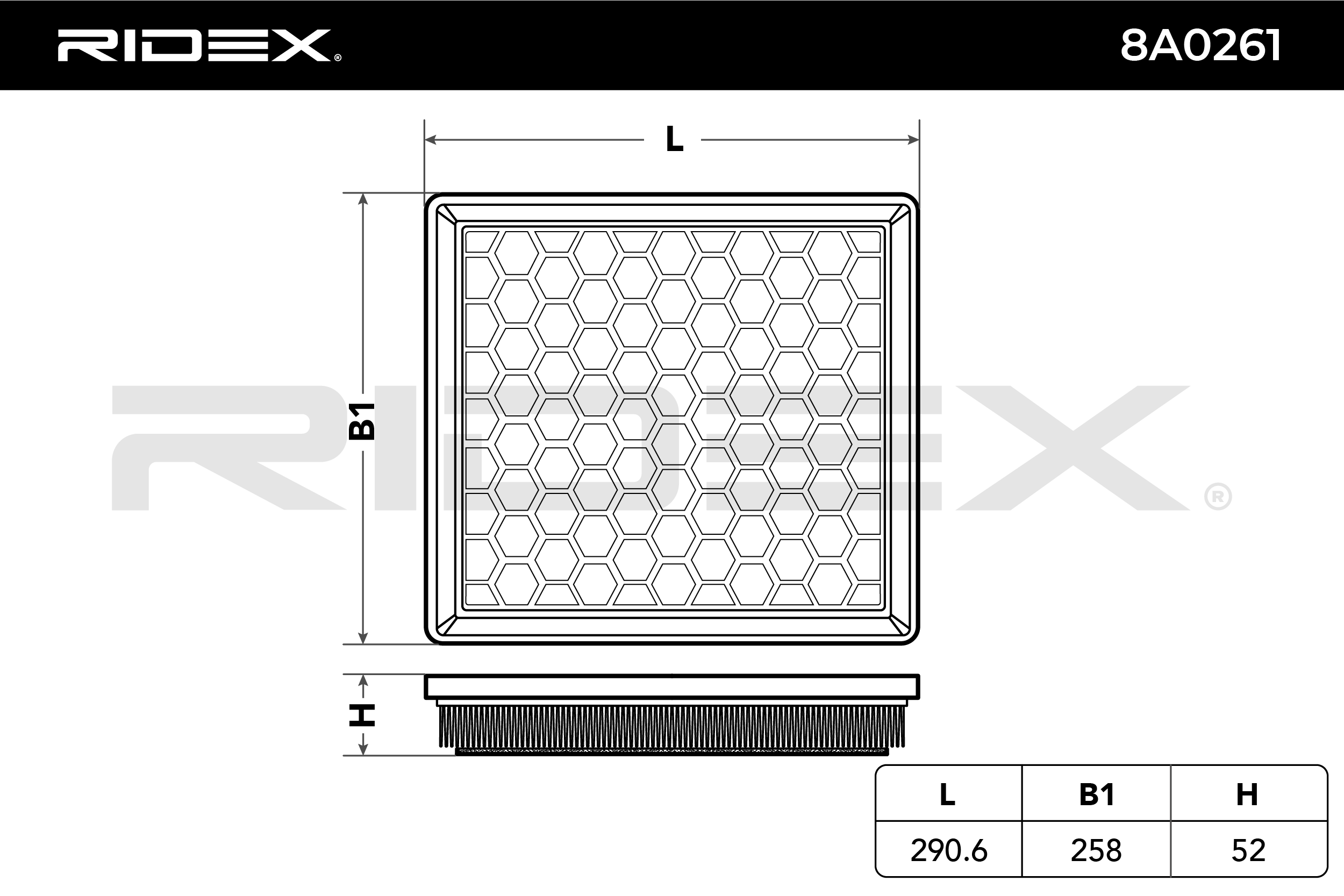 Filtru aer RIDEX Insertie filtru, cu filtru prefiltrare 8A0261