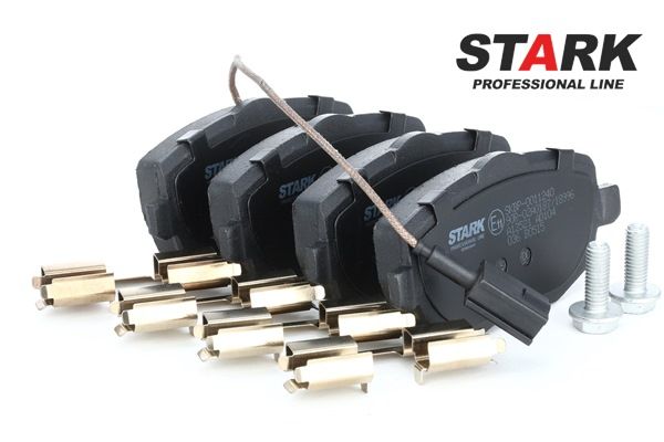 Pastilhas de travão STARK Eixo dianteiro, com acessórios, com parafusos de pinça de travão SKBP-0011240